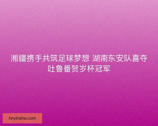 湘疆携手共筑足球梦想 湖南东安队喜夺吐鲁番贺岁杯冠军